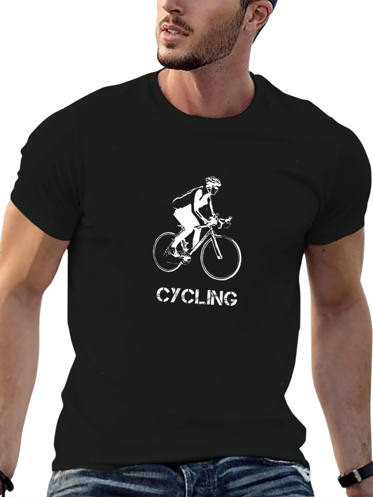 Cycling T-Shirt - Black Graphic Tee