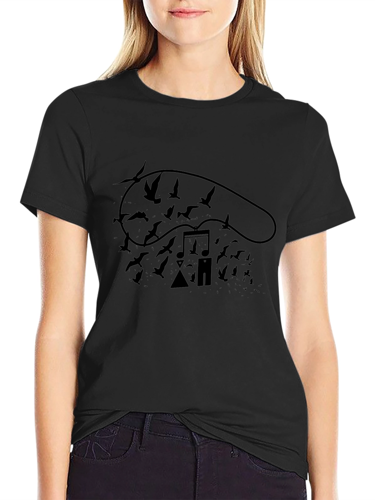 Abstract Music Bird T-Shirt