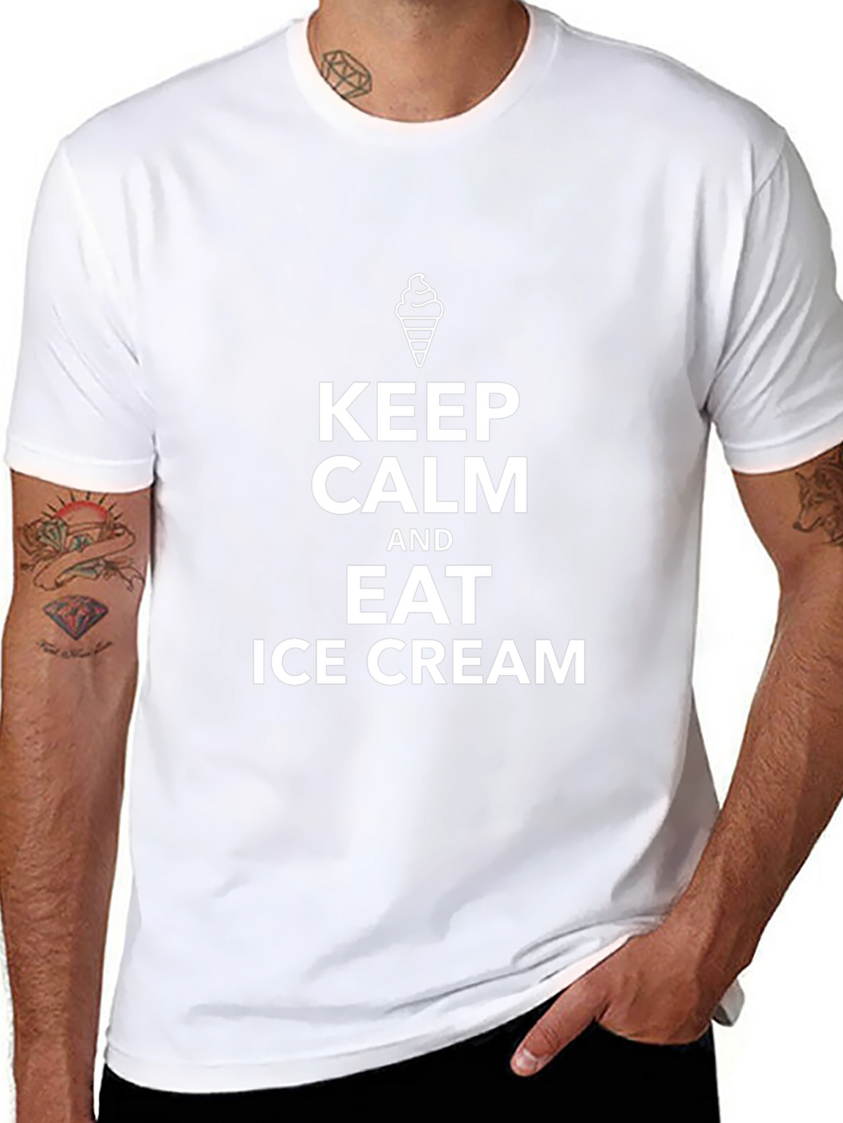 Keep Calm and Eat Ice Cream Graphic Tee