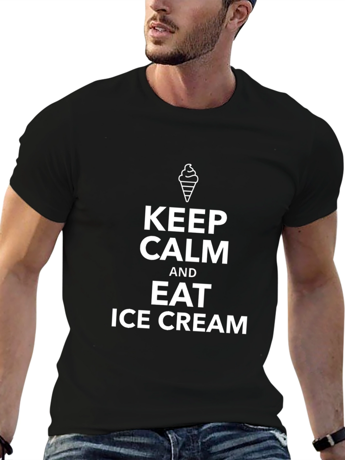 Keep Calm and Eat Ice Cream Graphic Tee