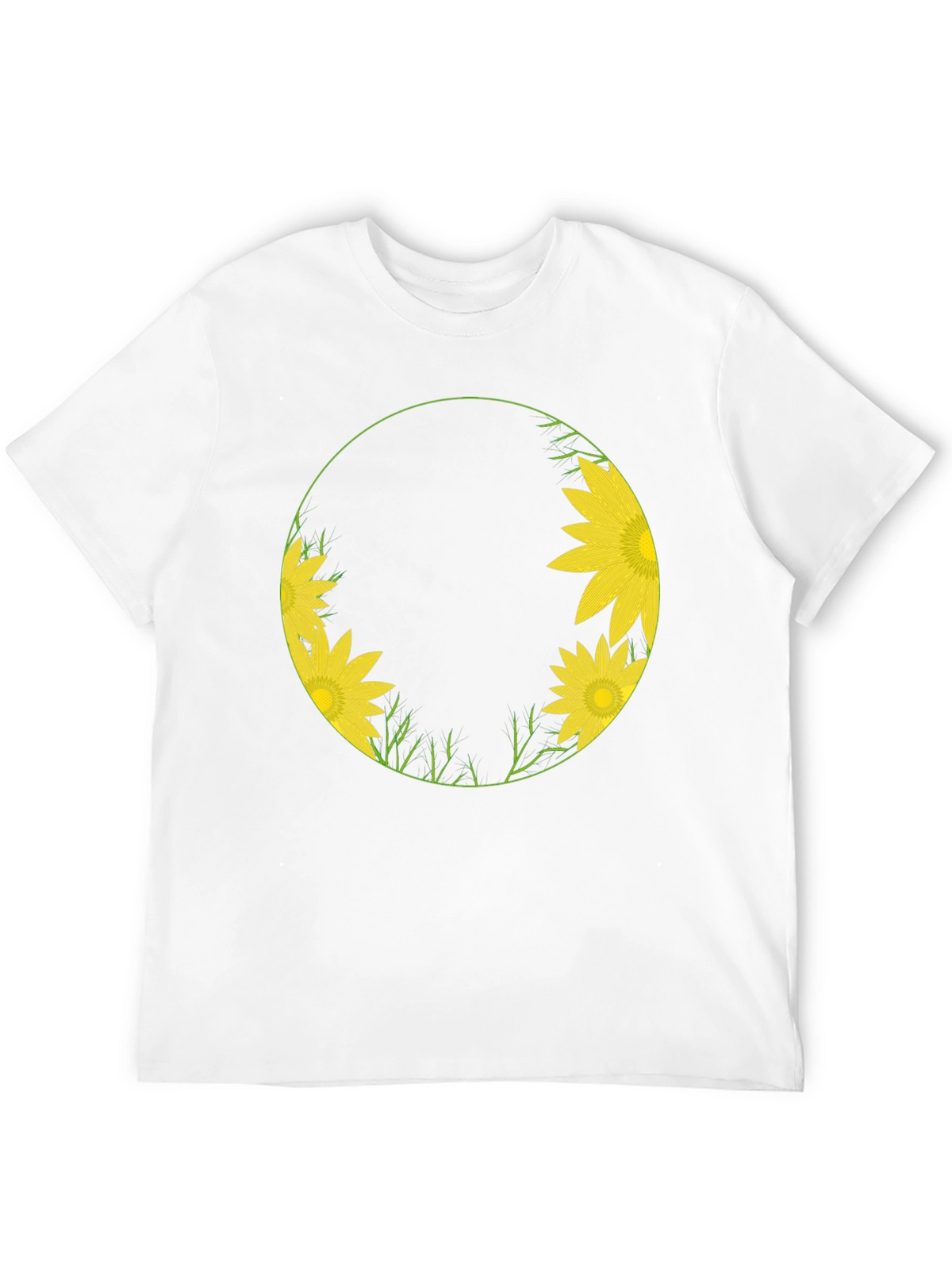 Sunflower Circle Graphic Tee - Stylish Black T-Shirt