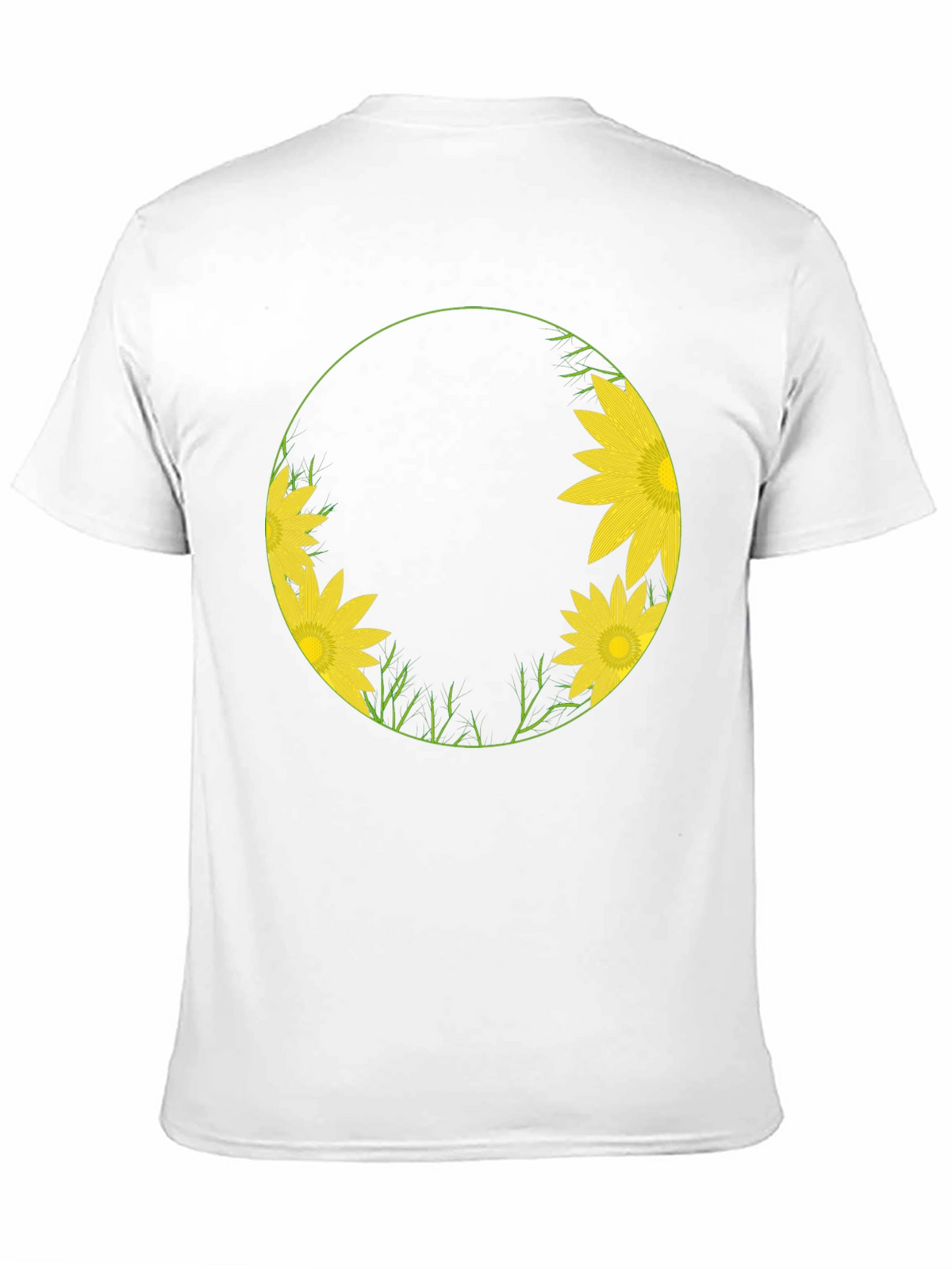 Sunflower Circle Graphic Tee - Stylish Black T-Shirt