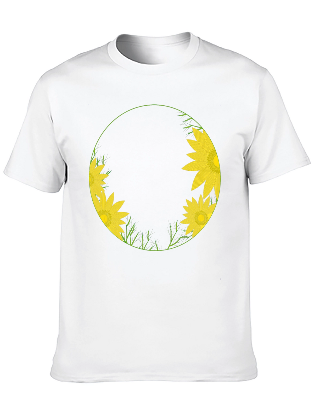 Sunflower Circle Graphic Tee - Stylish Black T-Shirt