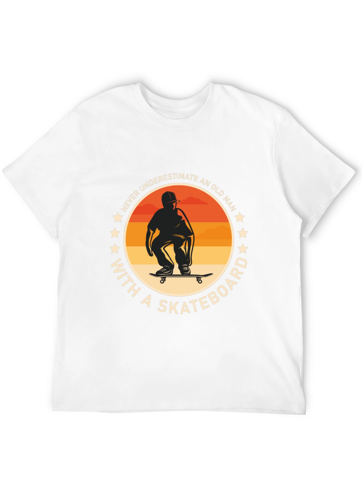 Never Underestimate Old Man with Skateboard T-Shirt