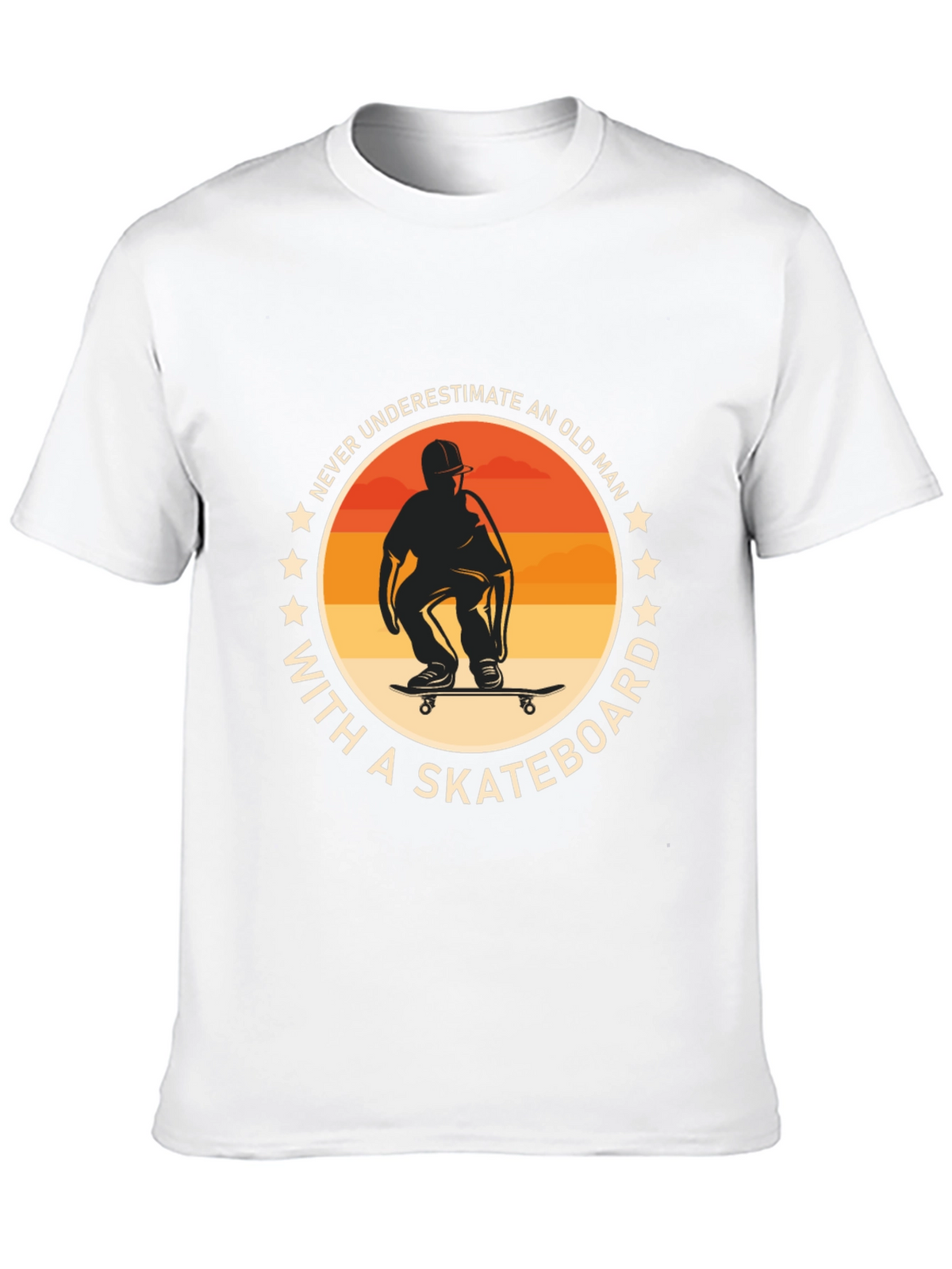 Never Underestimate Old Man with Skateboard T-Shirt