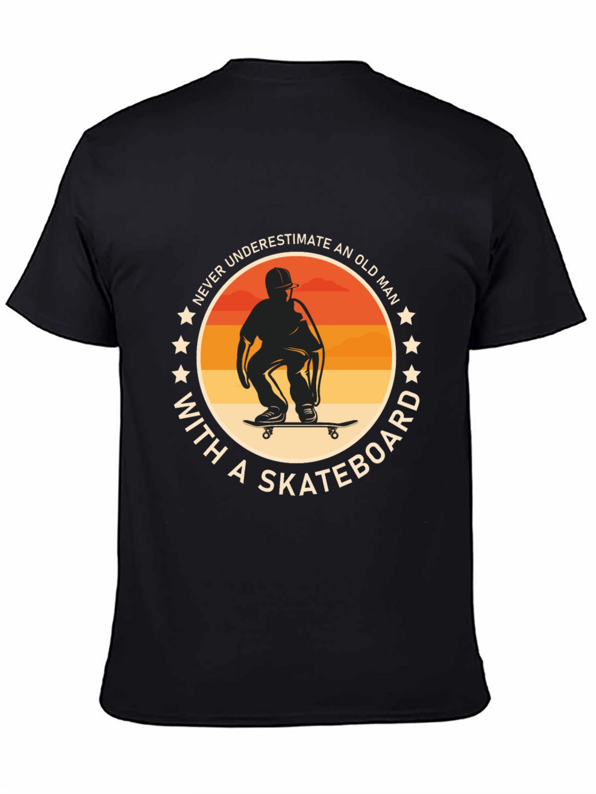 Never Underestimate Old Man with Skateboard T-Shirt
