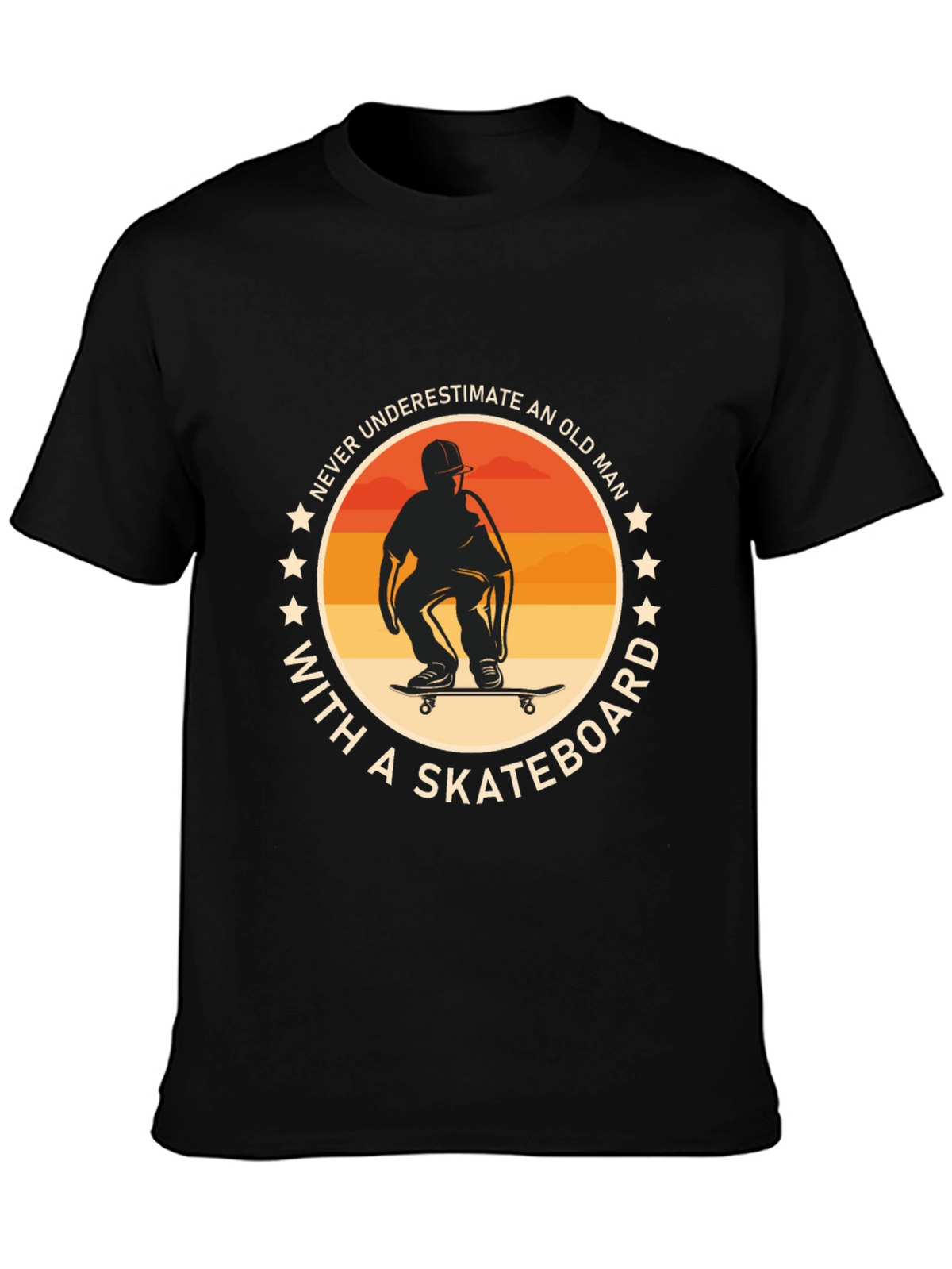 Never Underestimate Old Man with Skateboard T-Shirt