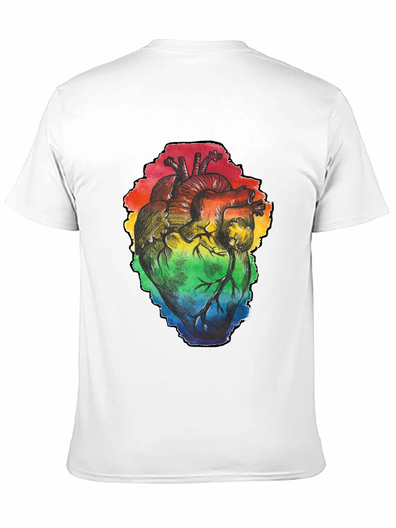 Rainbow Heart Graphic Black T-Shirt