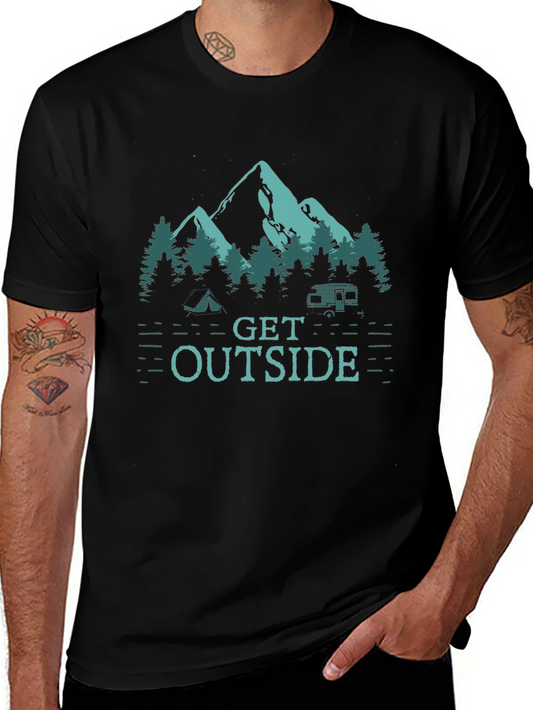 Get Outside Camping T-Shirt - Nature Graphic Tee