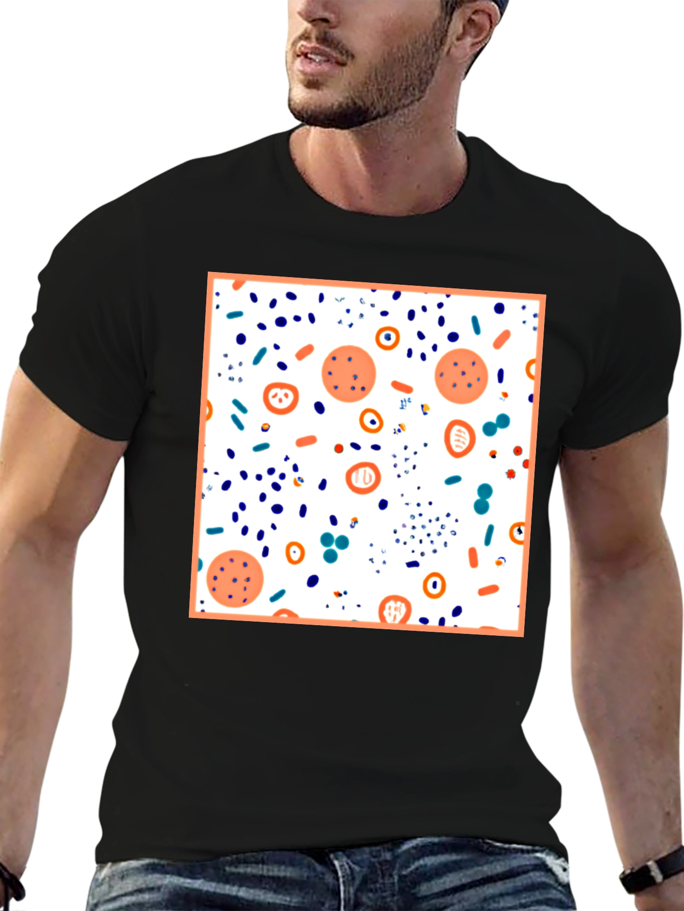 Abstract Print Black T-Shirt