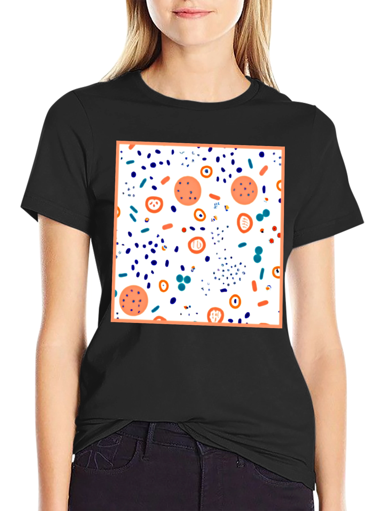 Abstract Print Black T-Shirt