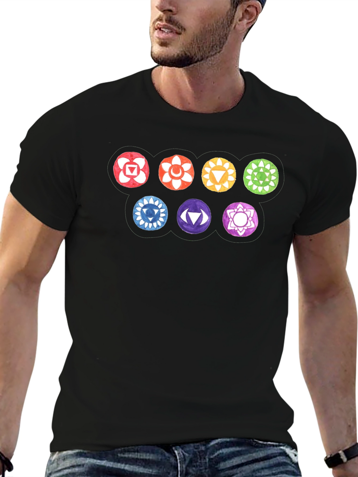 Chakra Symbol T-Shirt - Meditative Style