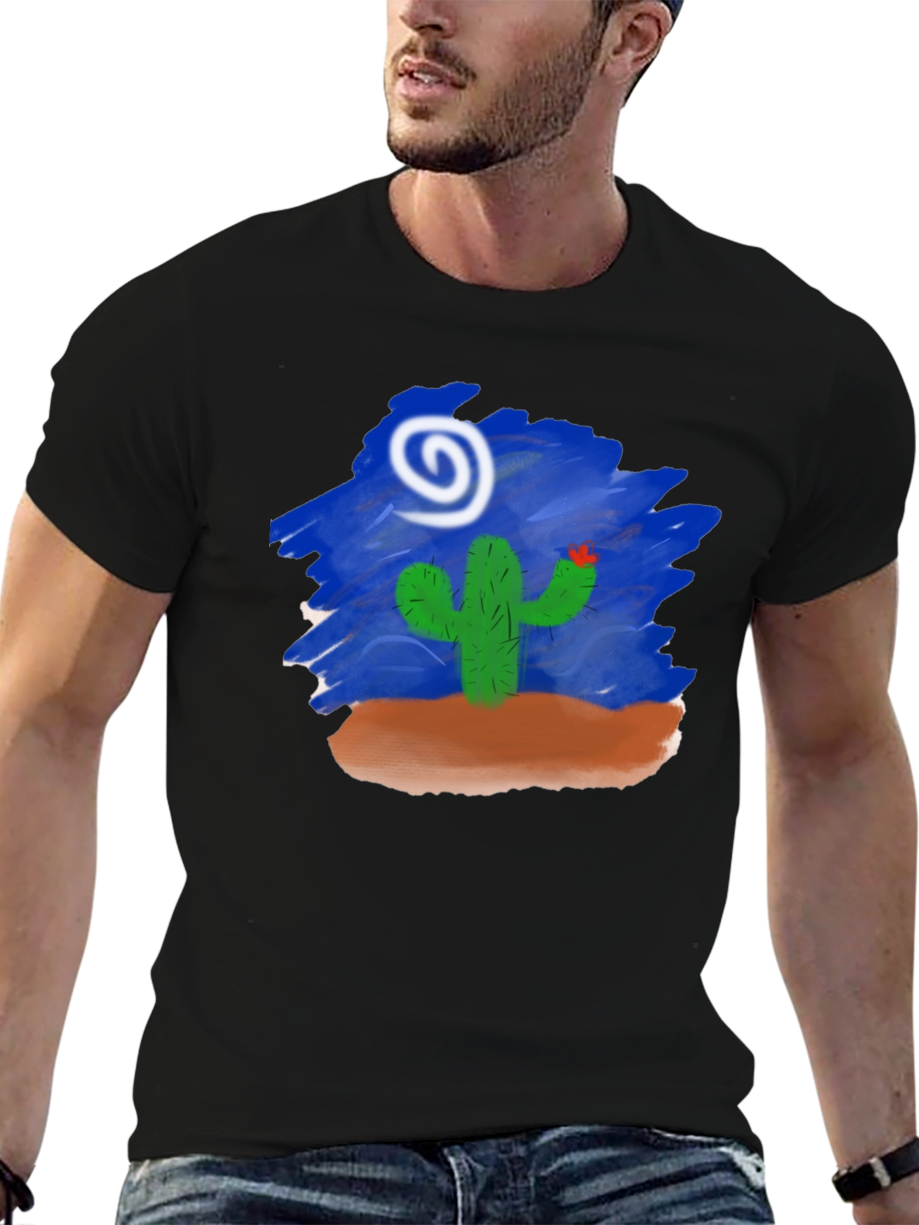Cactus Desert Graphic T-Shirt - Black