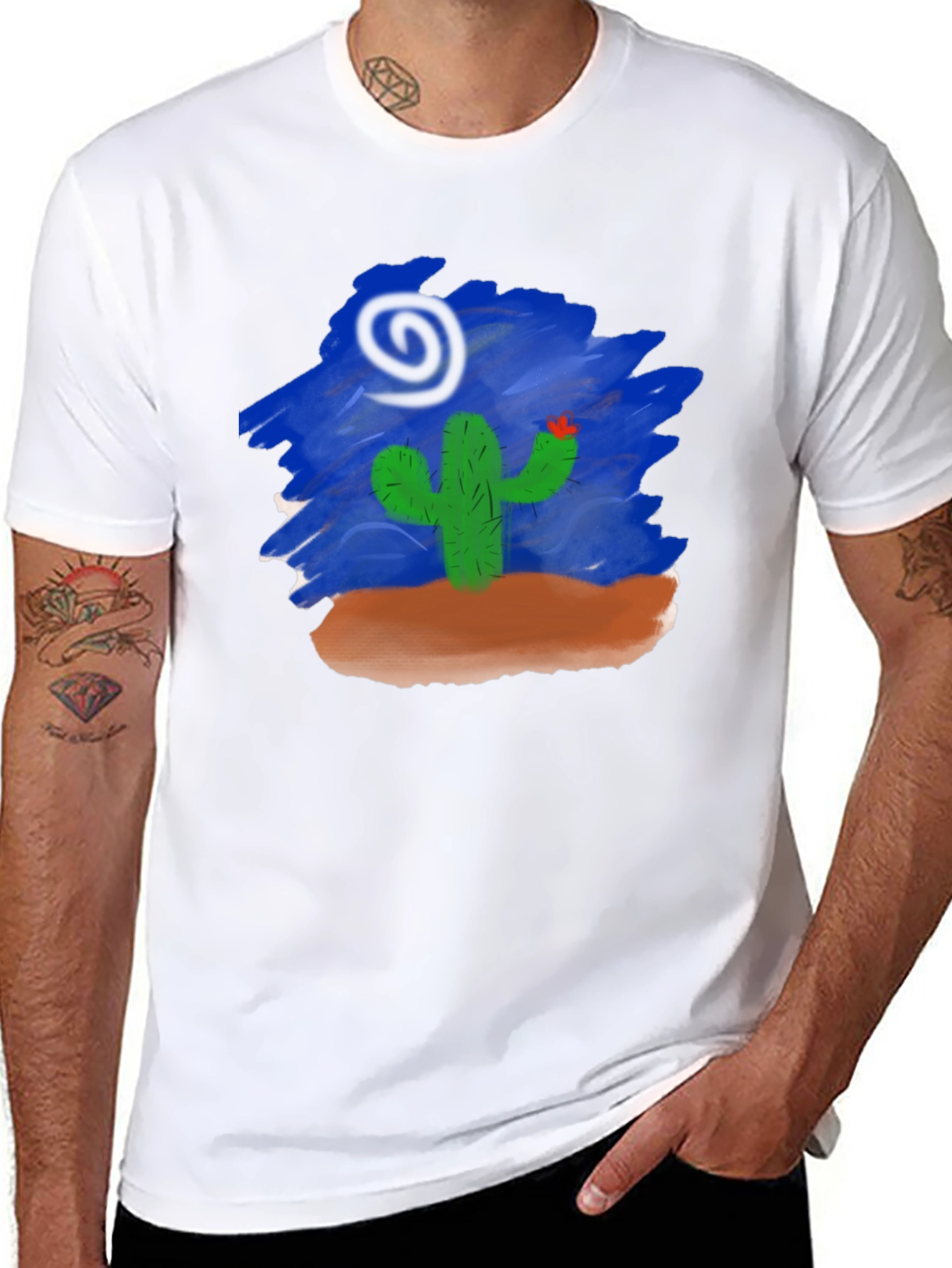 Cactus Desert Graphic T-Shirt - Black