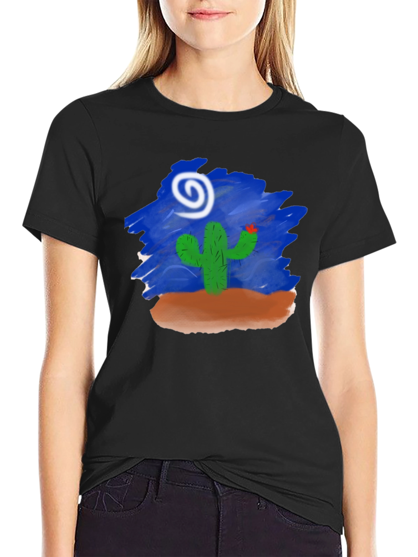 Cactus Desert Graphic T-Shirt - Black