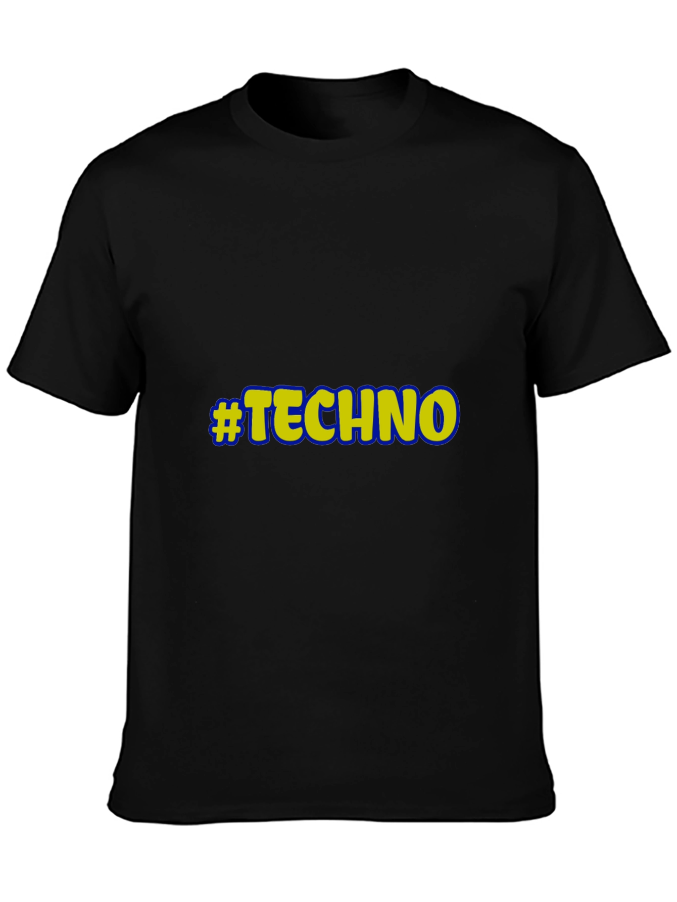 Black #Techno Graphic T-Shirt