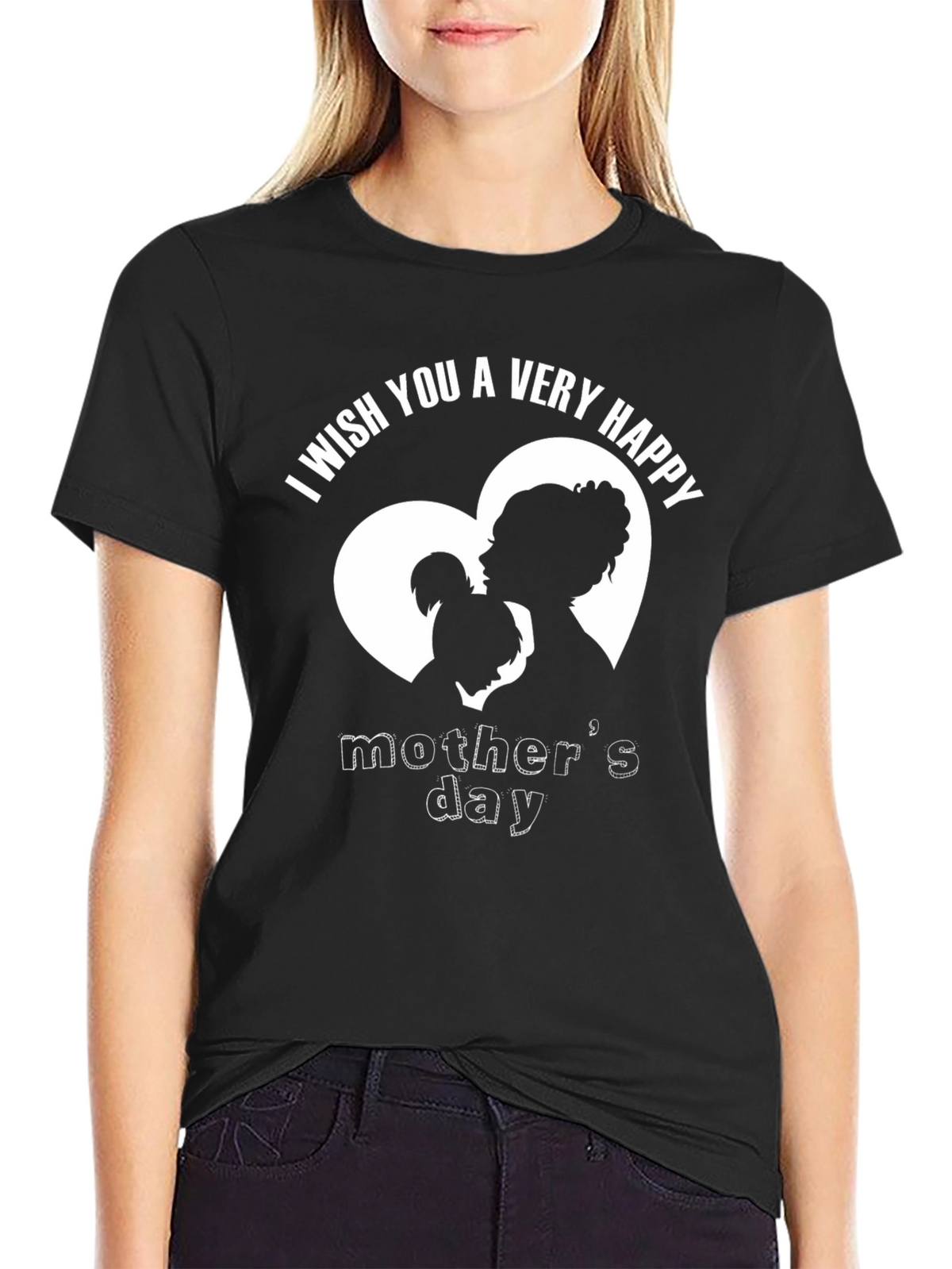Happy Mothers Day T-Shirt - Black