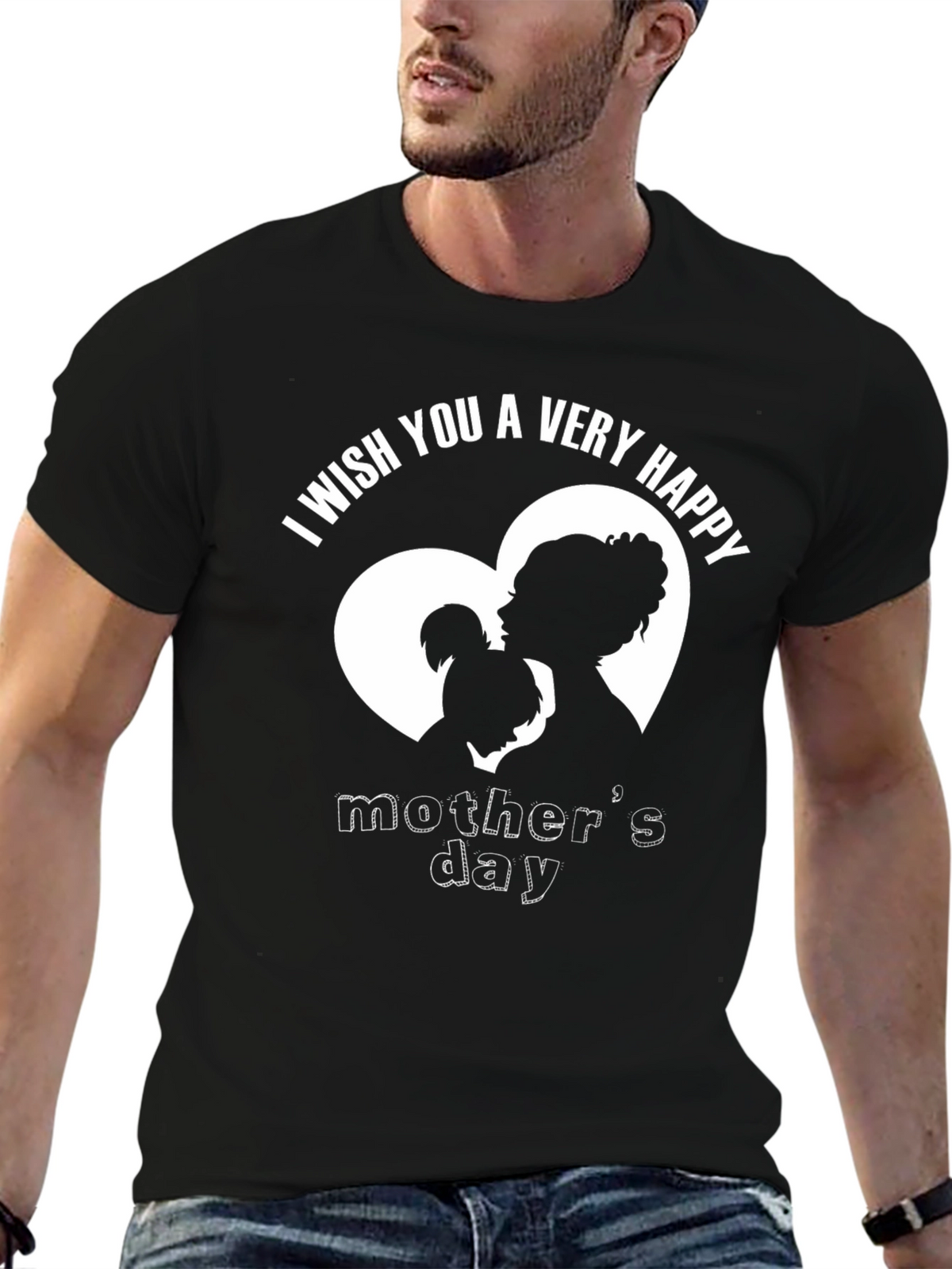 Happy Mothers Day T-Shirt - Black