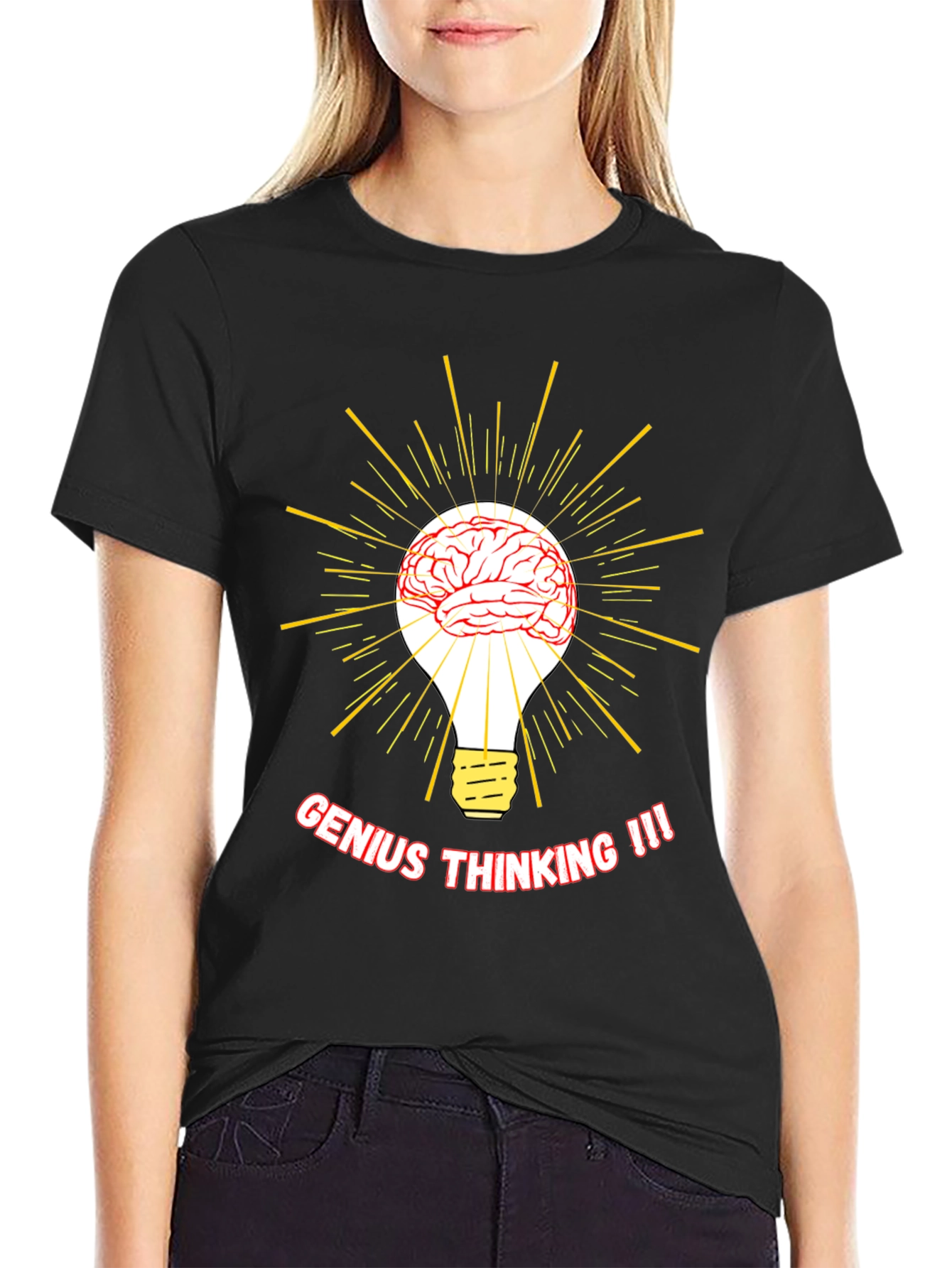 Genius Thinking T-Shirt - Brain Lightbulb Tee