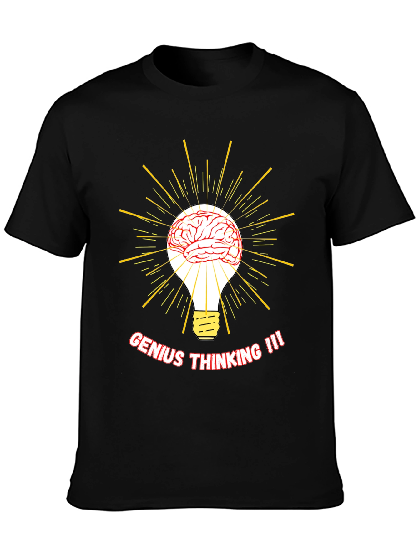Genius Thinking T-Shirt - Brain Lightbulb Tee