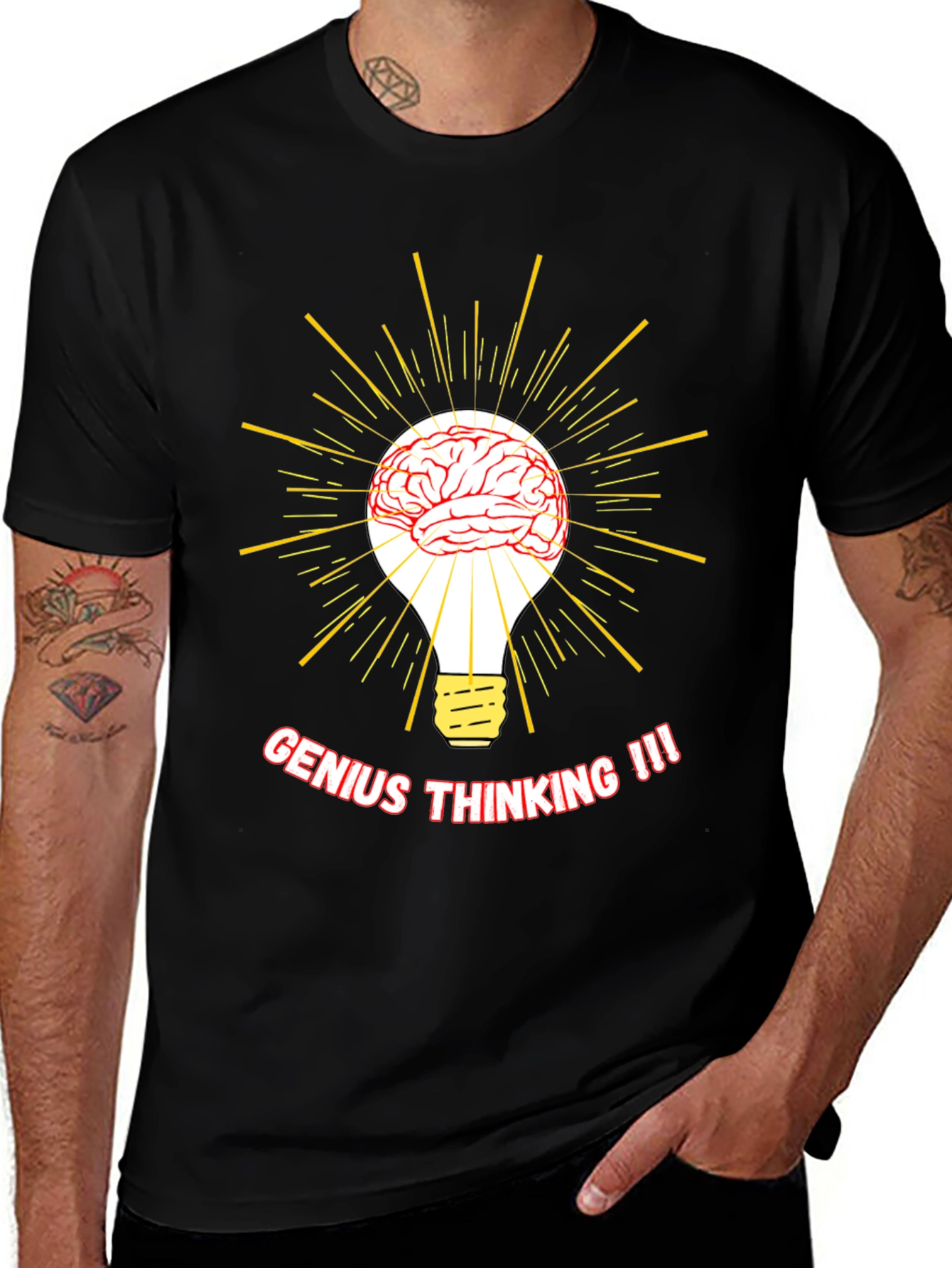 Genius Thinking T-Shirt - Brain Lightbulb Tee