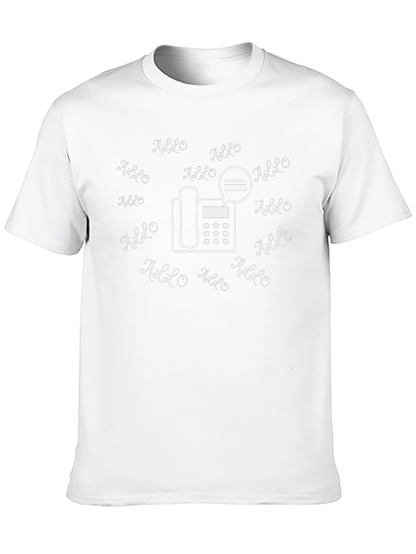 Allo Phone Graphic Tee - Black Cotton T-Shirt