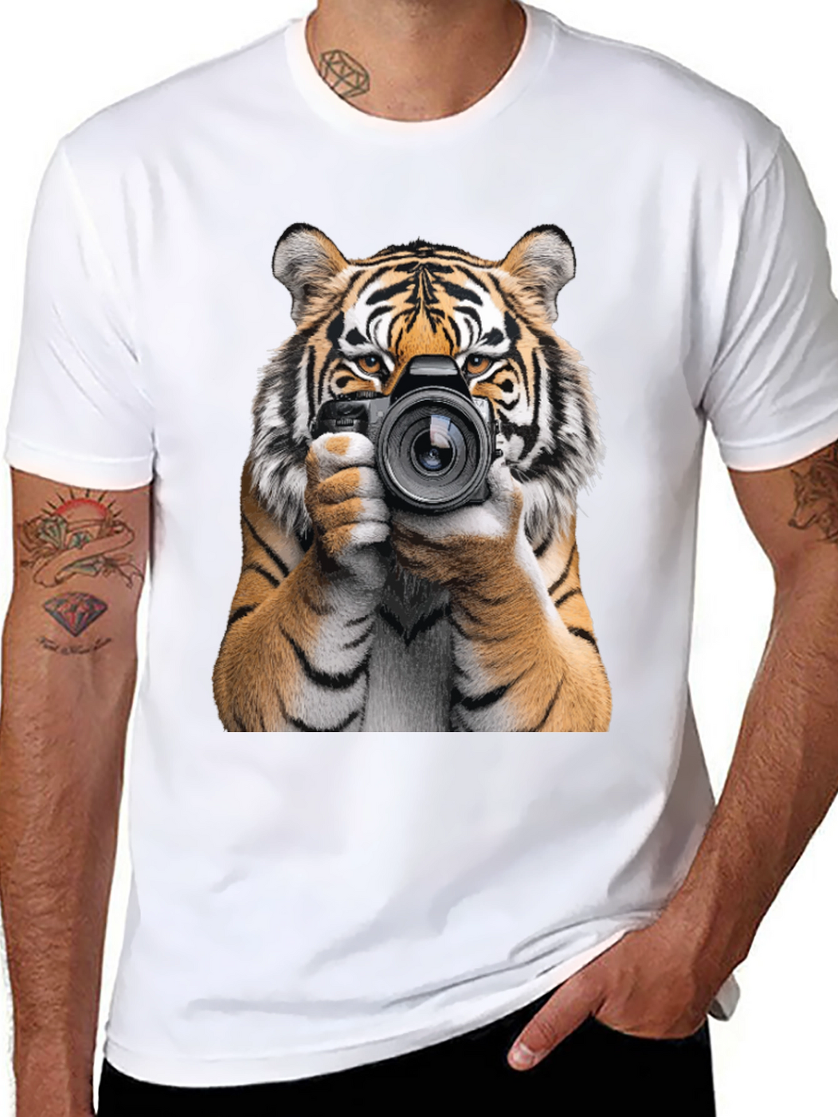 Tiger Photographer Graphic T-Shirt - Animal Lover Tee