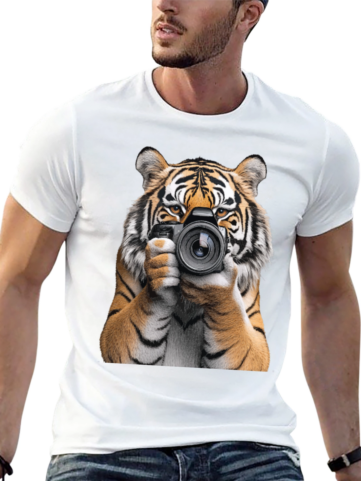 Tiger Photographer Graphic T-Shirt - Animal Lover Tee