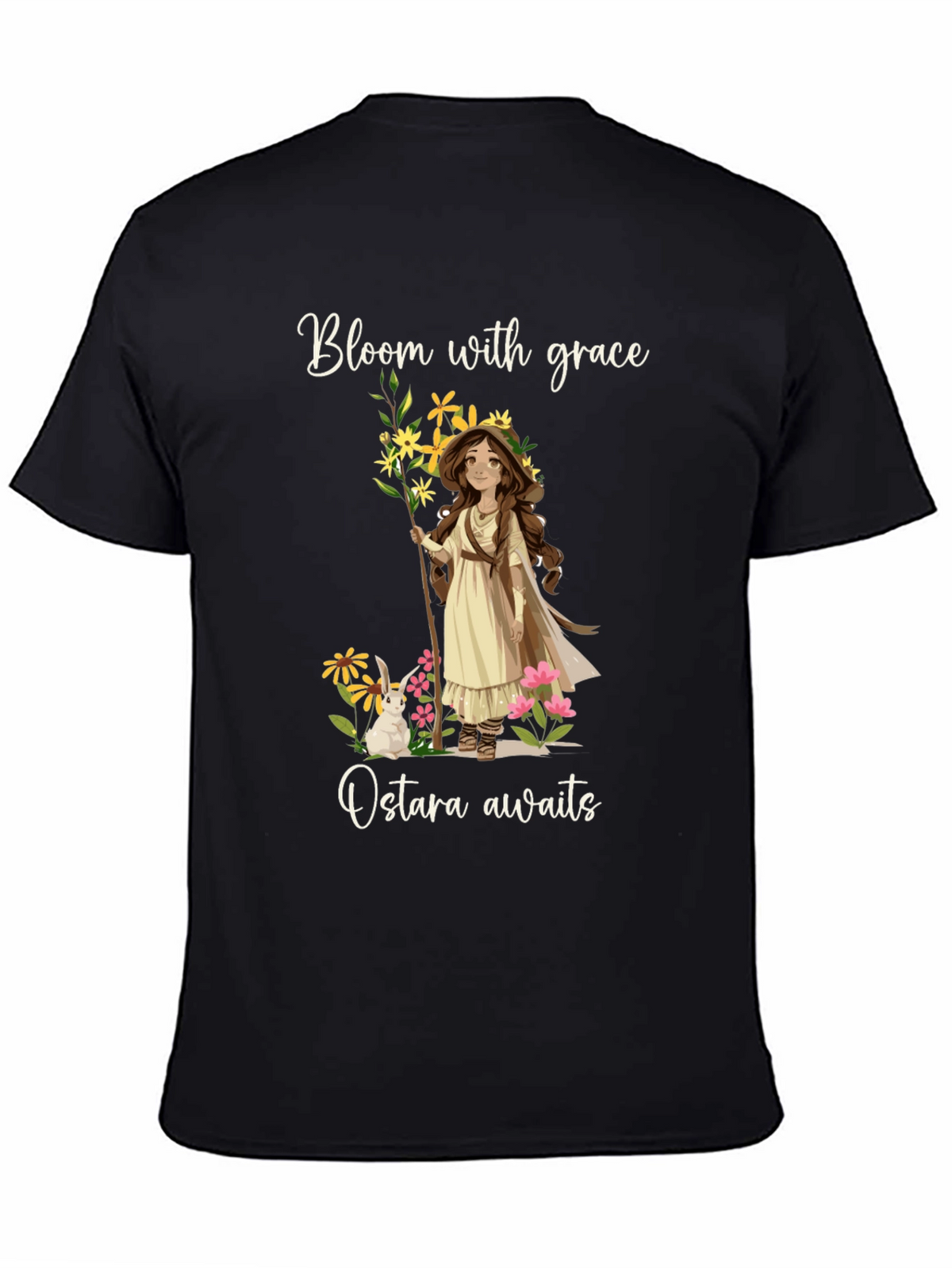 Bloom with Grace Ostara Awaits Black T-Shirt
