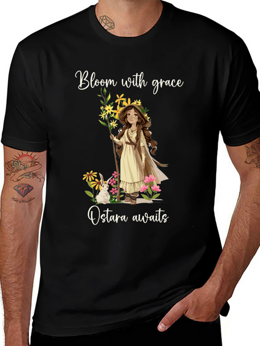 Bloom with Grace Ostara Awaits Black T-Shirt
