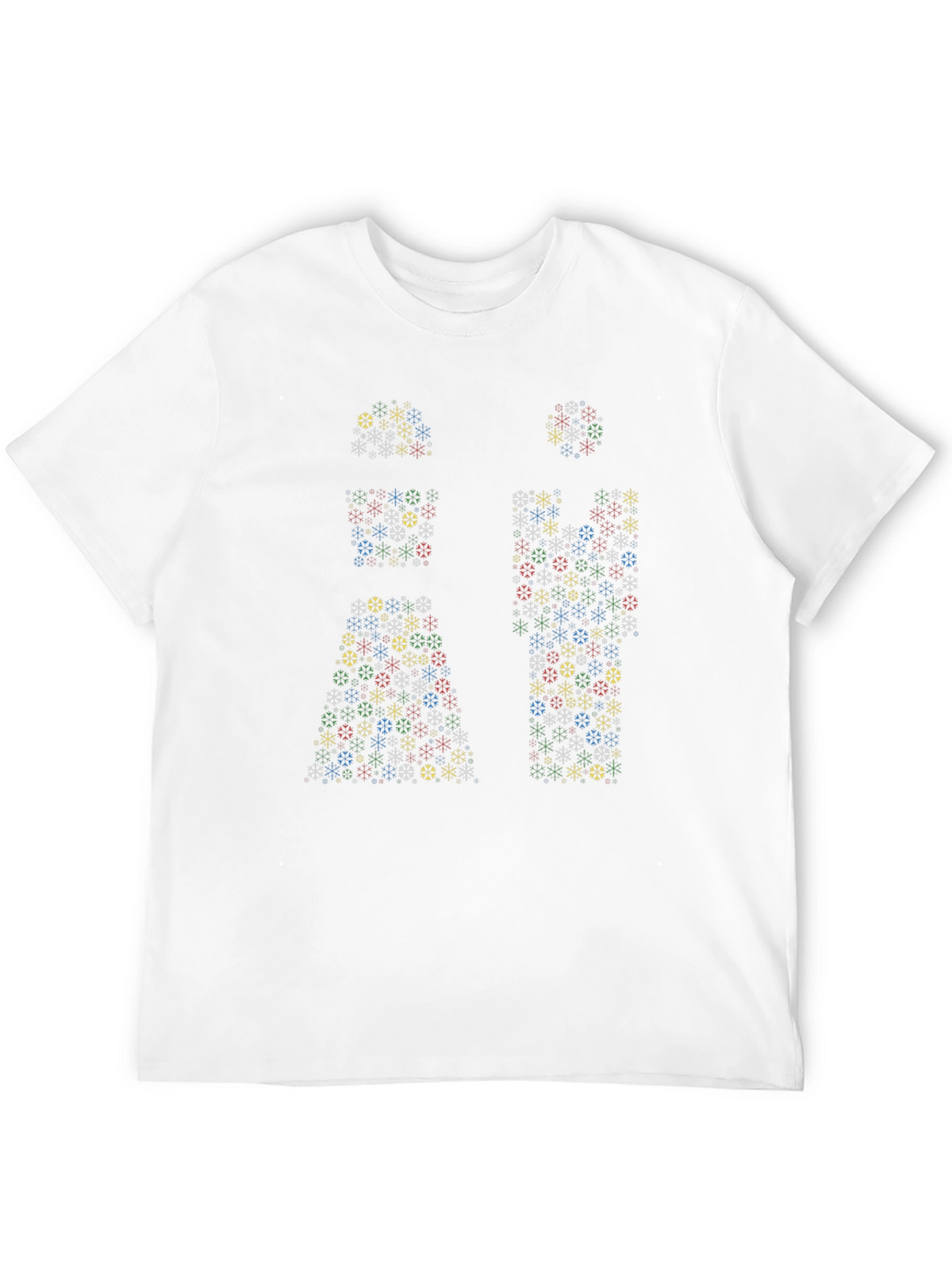 Geometric Snowflake Mens Black T-Shirt