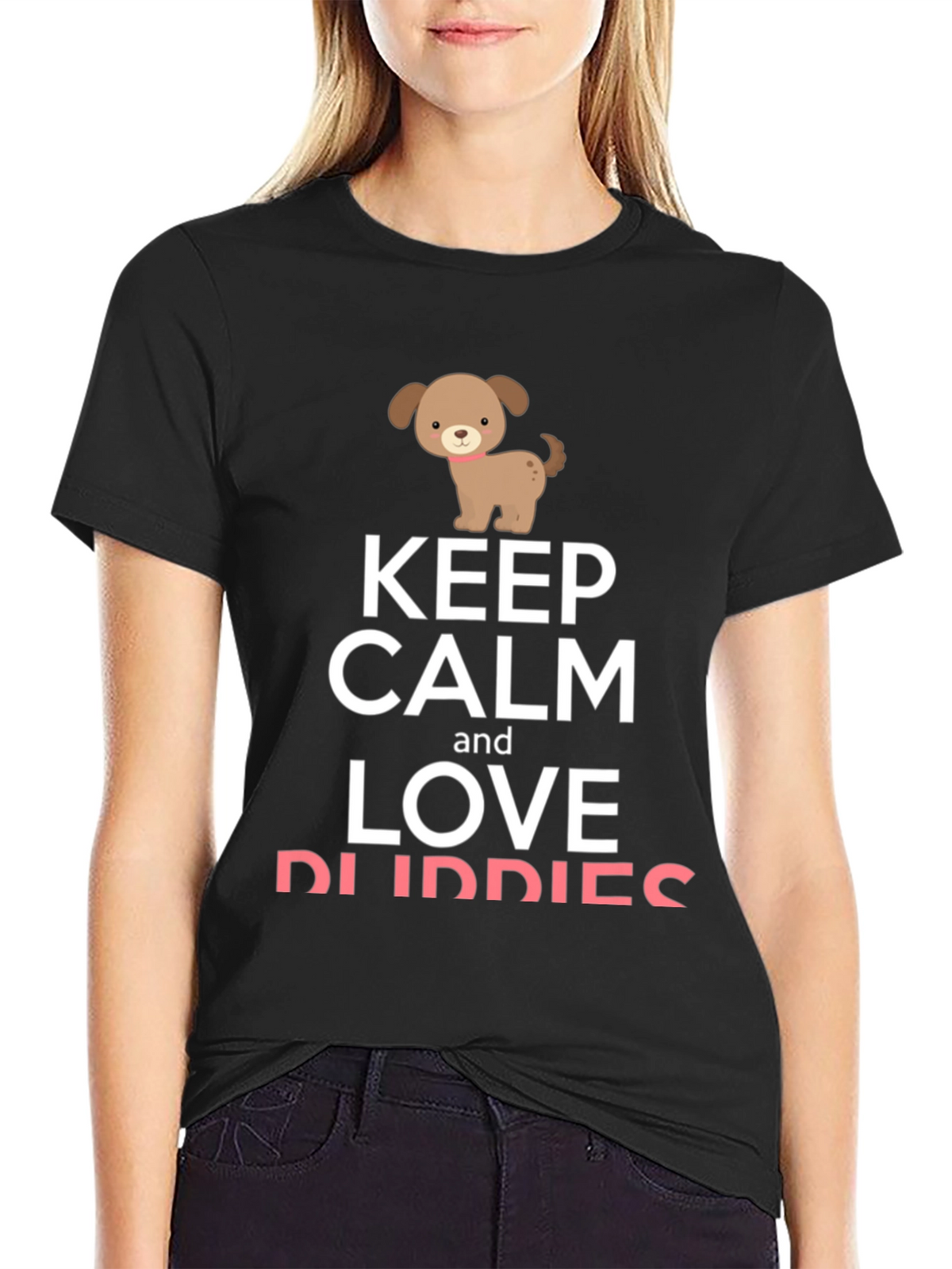 Keep Calm and Love Puppies Graphic Tee