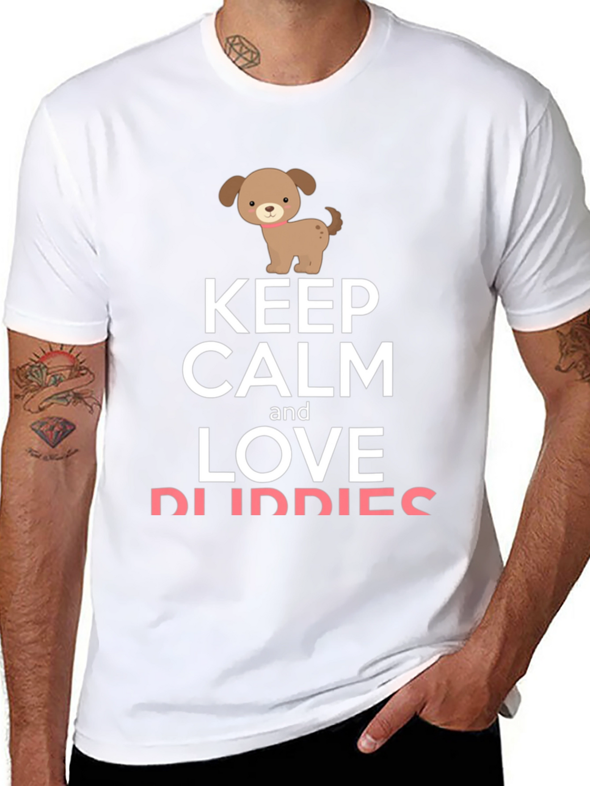 Keep Calm and Love Puppies Graphic Tee
