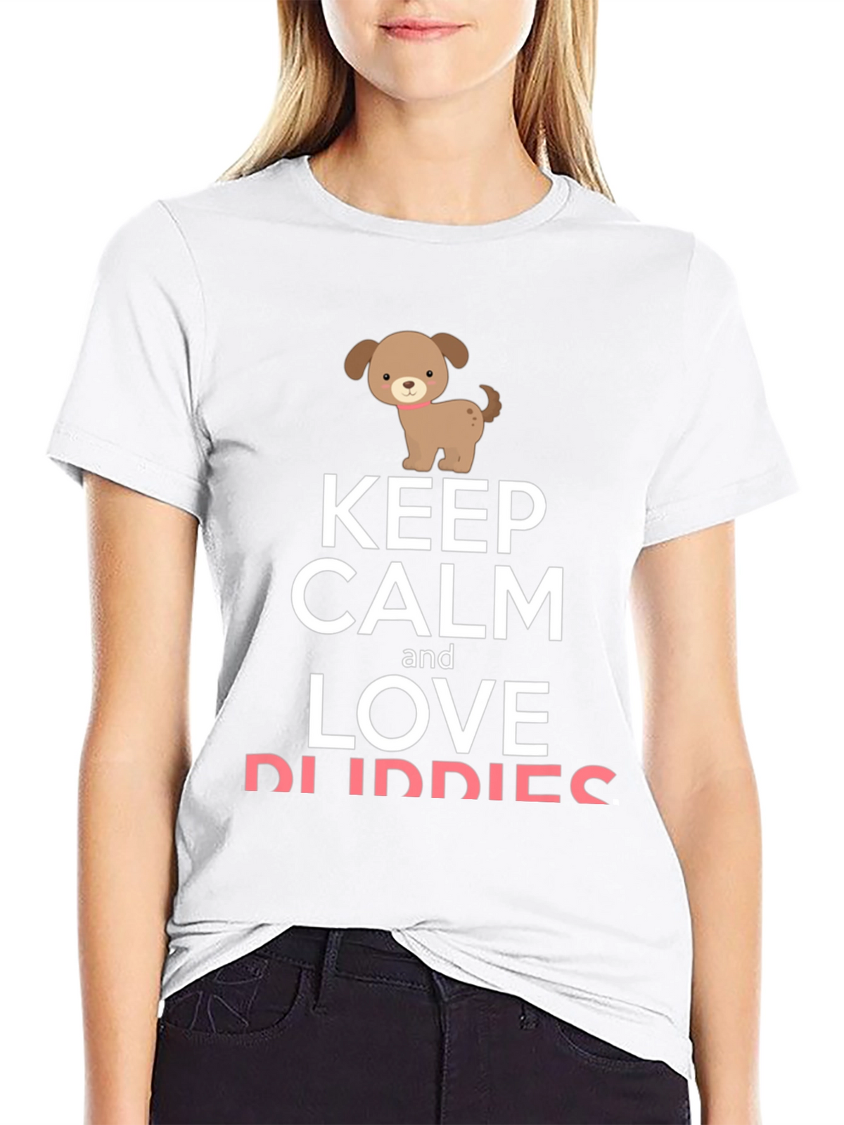 Keep Calm and Love Puppies Graphic Tee