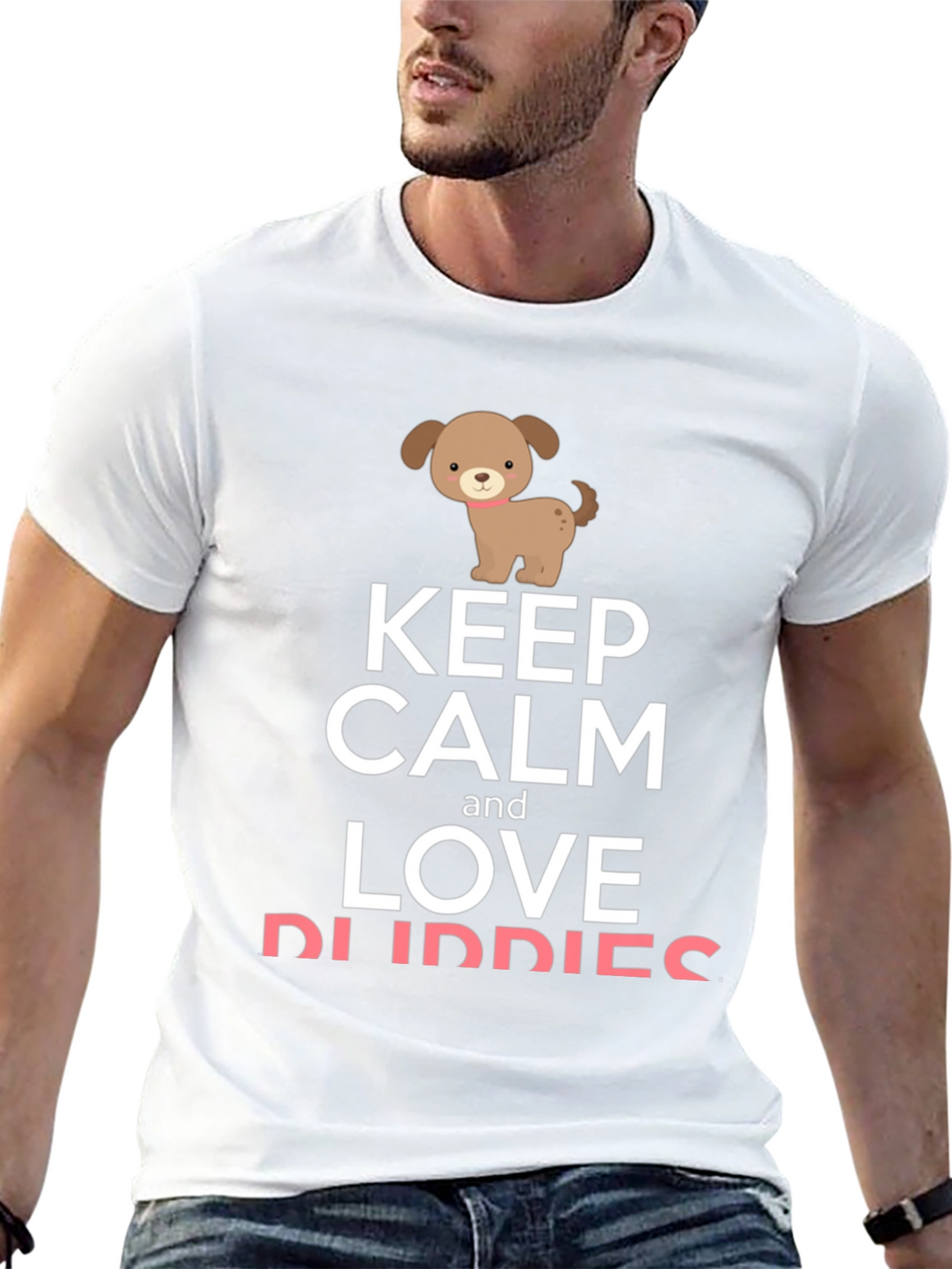 Keep Calm and Love Puppies Graphic Tee