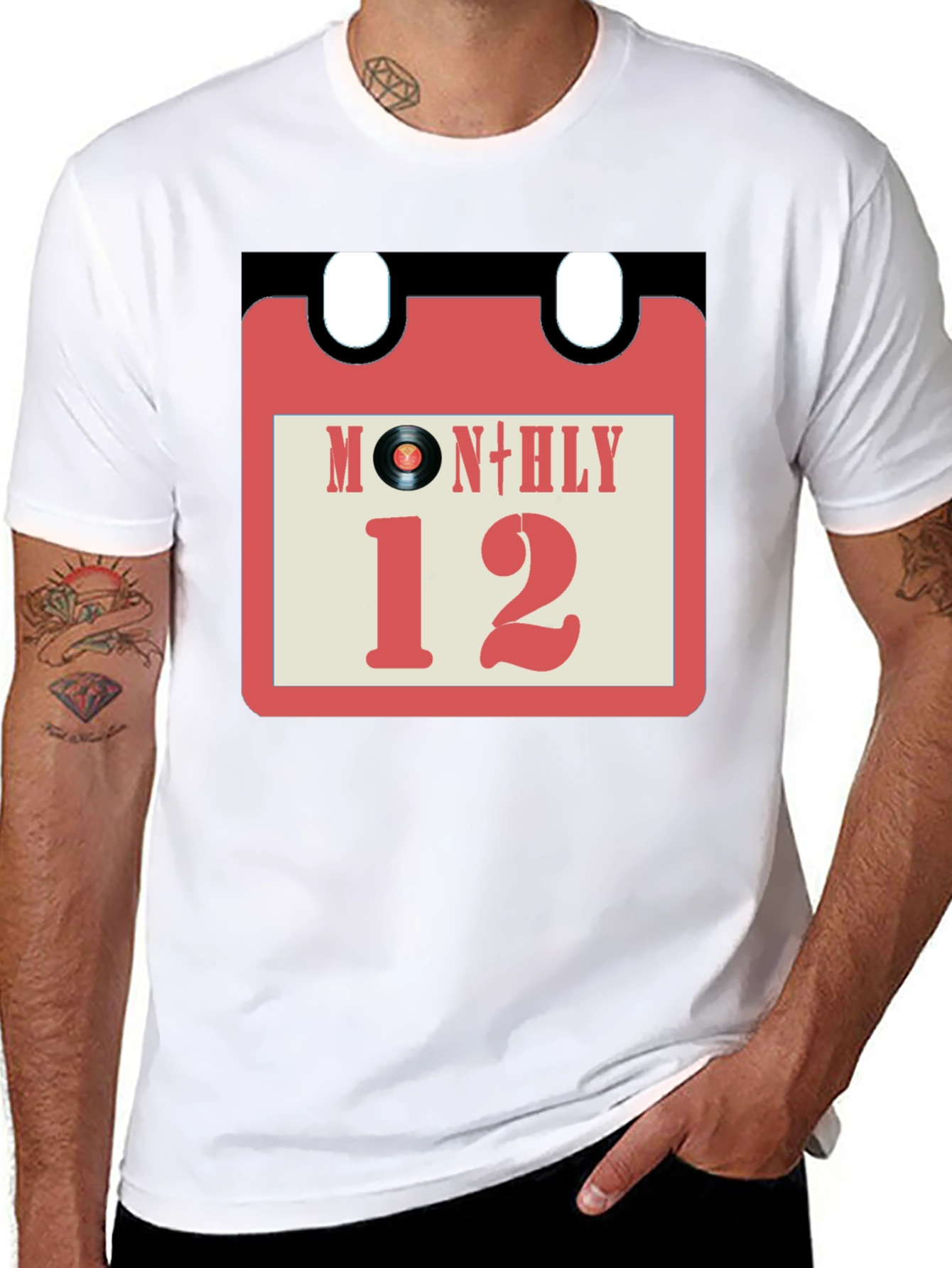 Monthly Vinyl Record Calendar T-Shirt