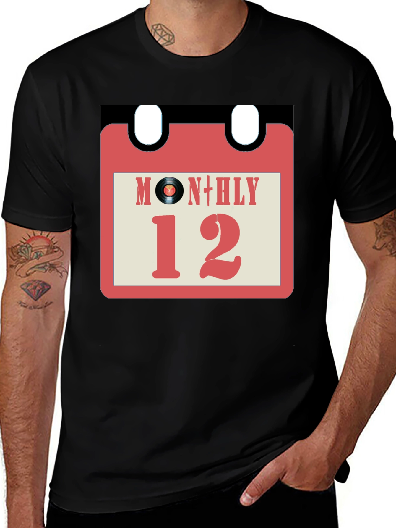 Monthly Vinyl Record Calendar T-Shirt