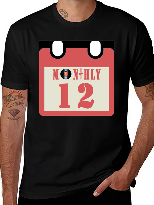 Monthly Vinyl Record Calendar T-Shirt