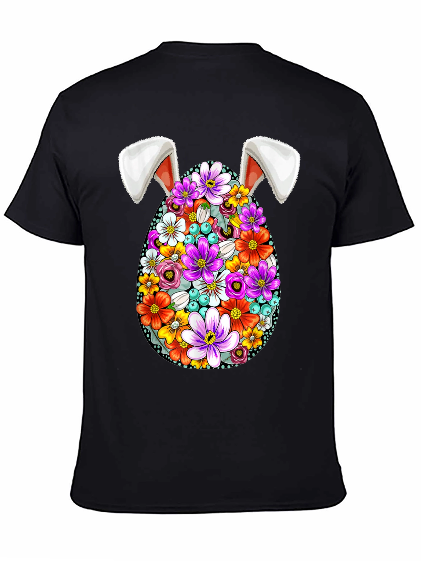 Floral Easter Egg Bunny Ears T-Shirt