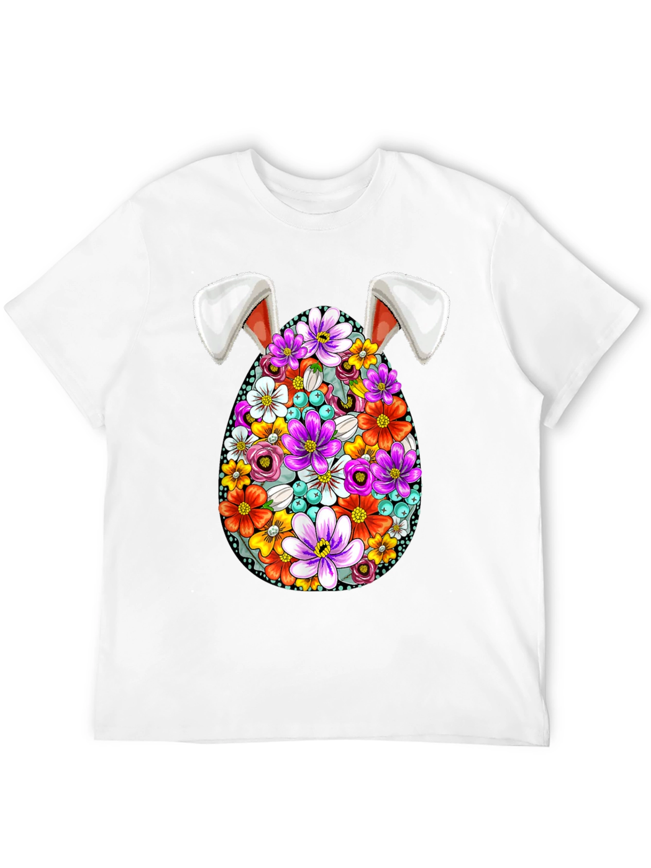 Floral Easter Egg Bunny Ears T-Shirt