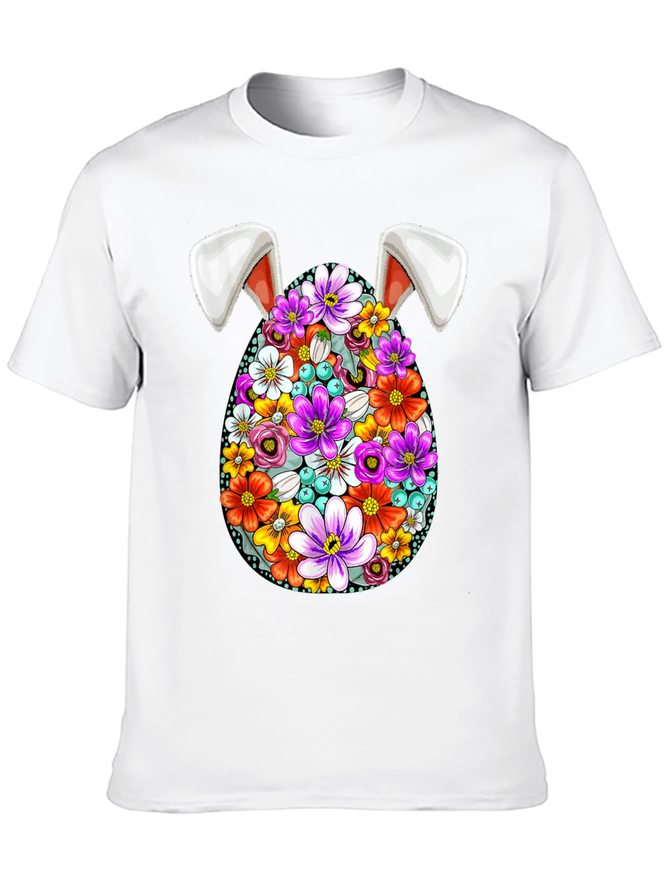 Floral Easter Egg Bunny Ears T-Shirt