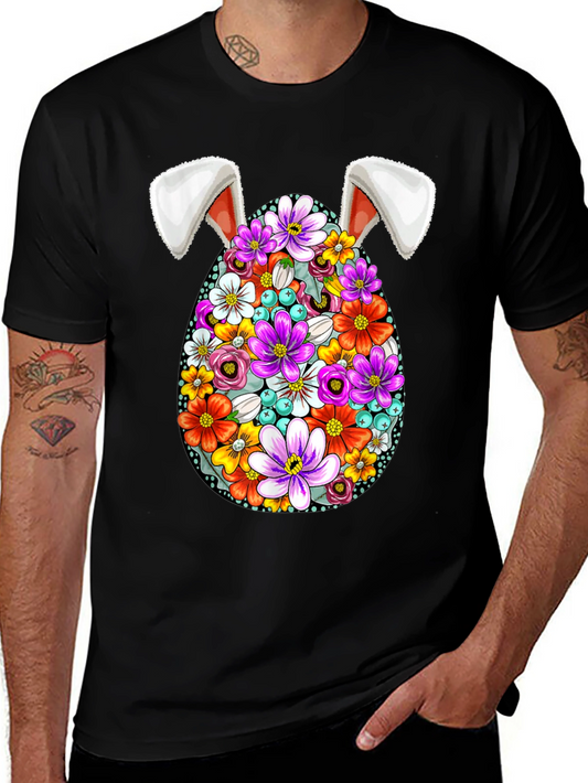 Floral Easter Egg Bunny Ears T-Shirt