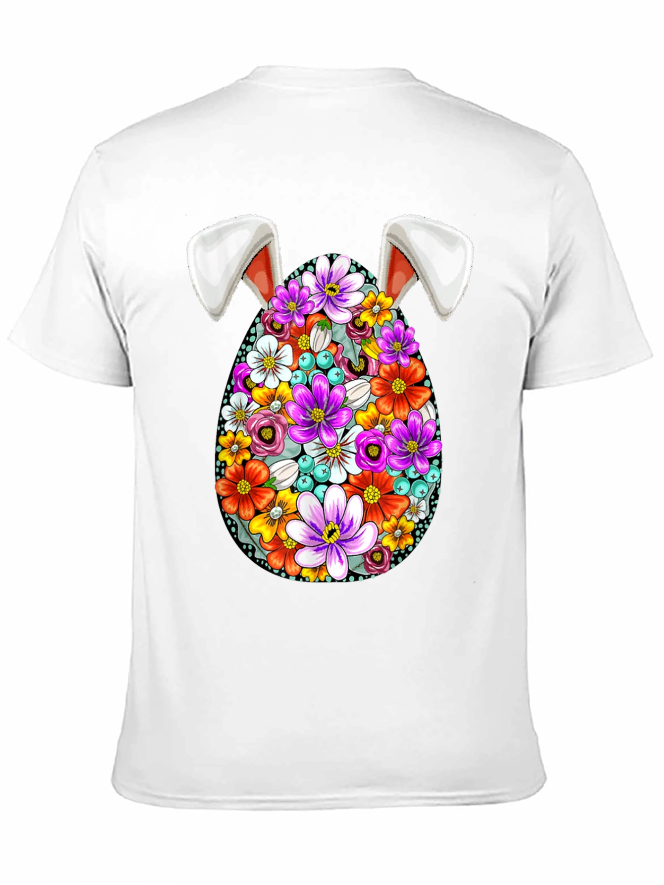 Floral Easter Egg Bunny Ears T-Shirt