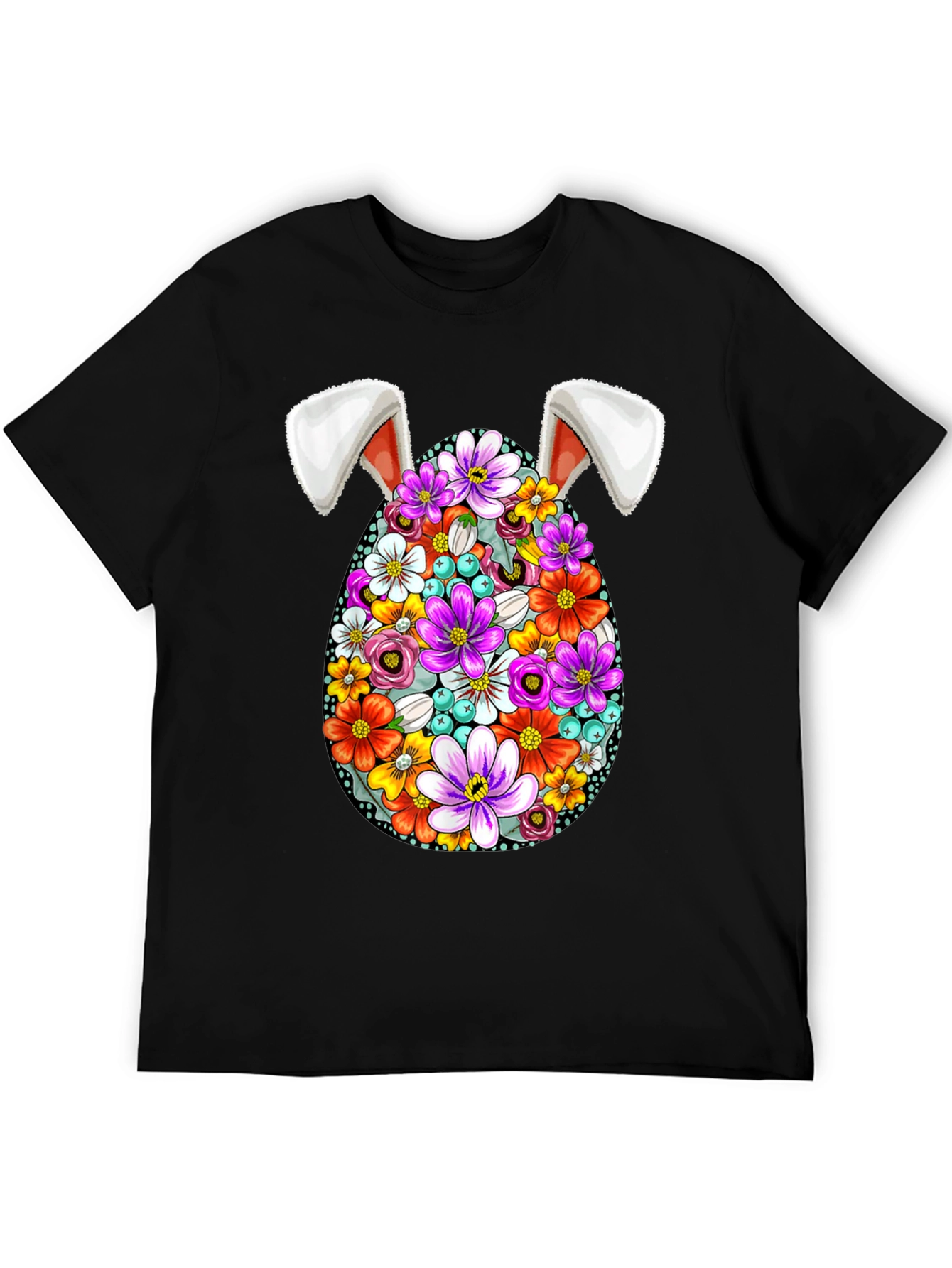 Floral Easter Egg Bunny Ears T-Shirt