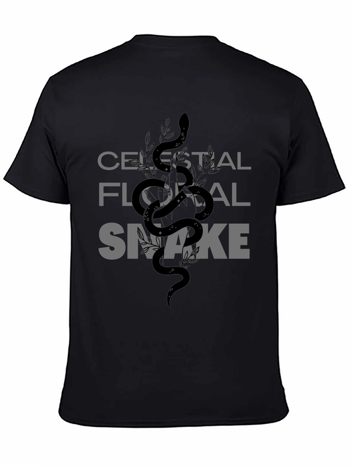 Celestial Floral Snake Graphic Tee