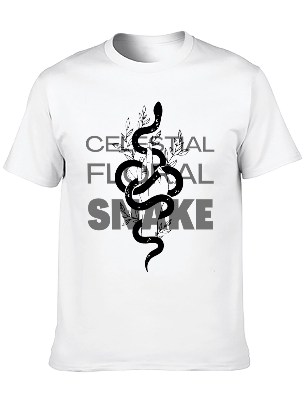 Celestial Floral Snake Graphic Tee