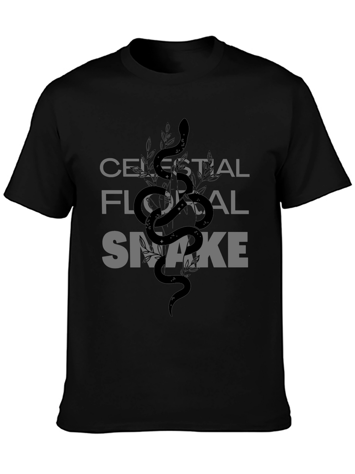 Celestial Floral Snake Graphic Tee