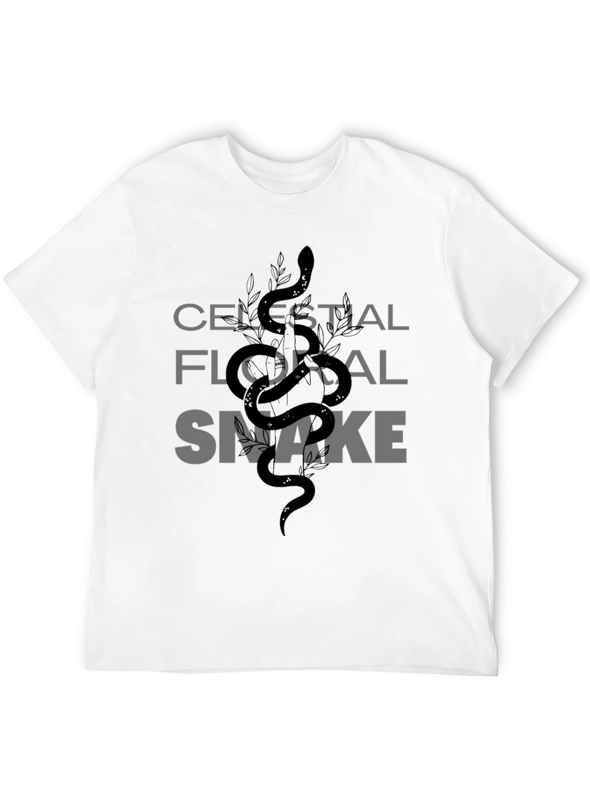 Celestial Floral Snake Graphic Tee