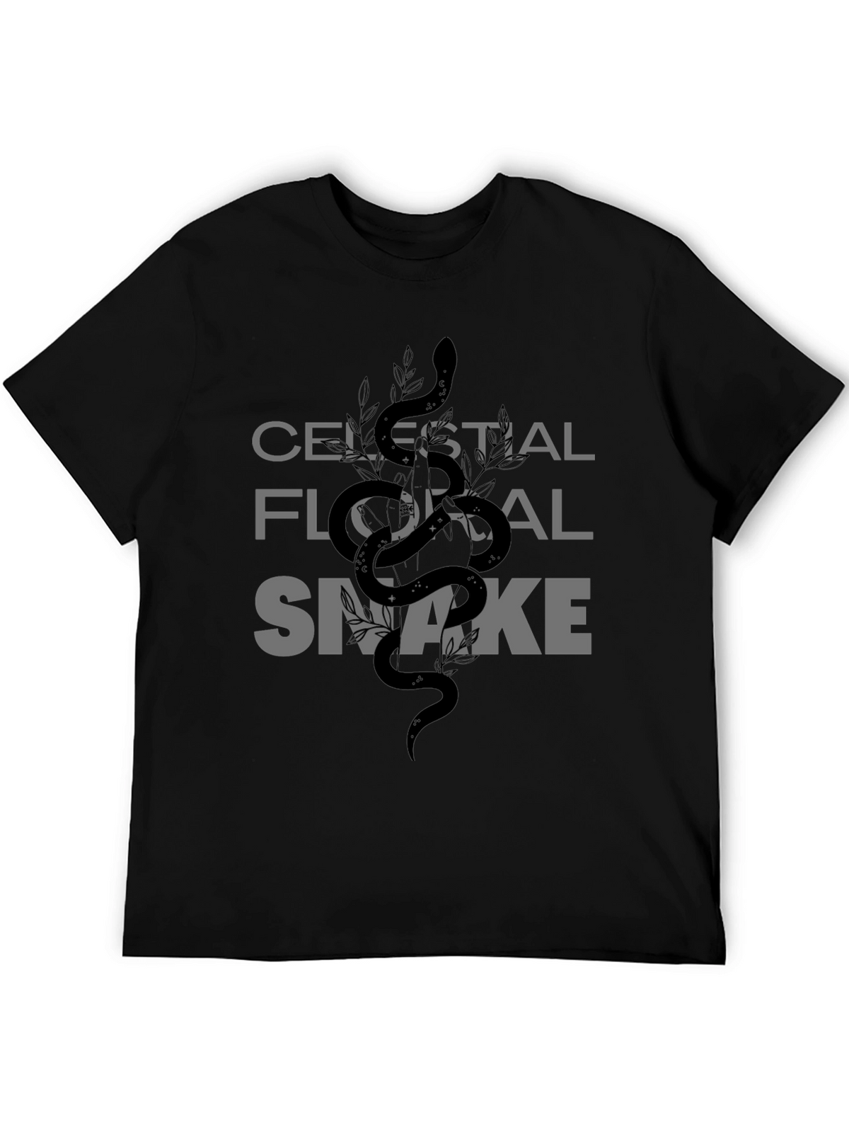 Celestial Floral Snake Graphic Tee