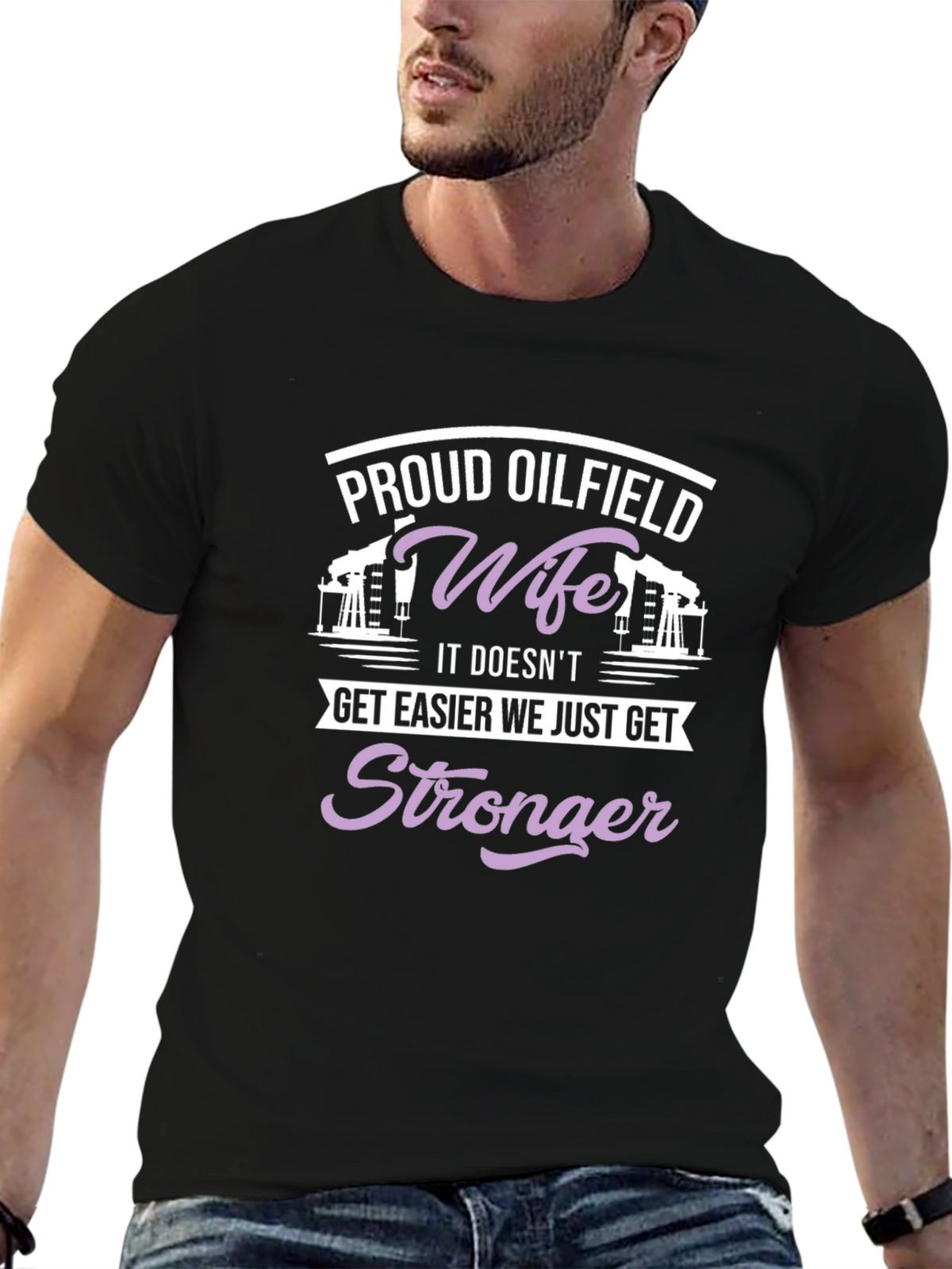 Proud Oilfield Wife Black T-Shirt